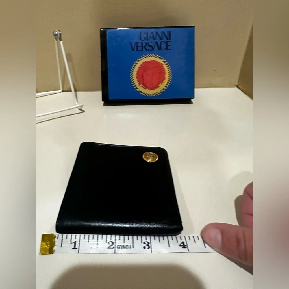 Versace Black Leather Medusa Medallion Wallet